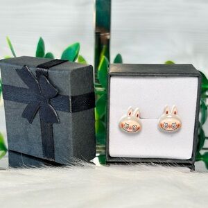 Cute Gray Monster Character Stud Earrings